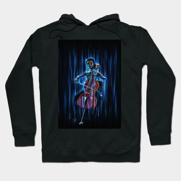 Cute black Cello player Hoodie by JoeTred